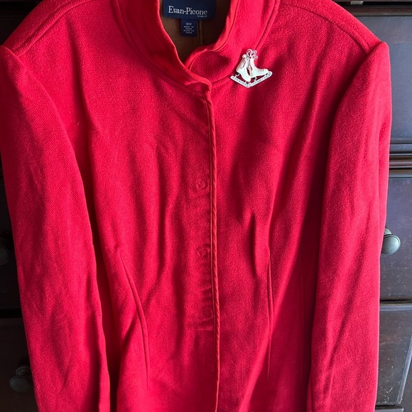 Evan Picone Red Blazer – Classic Structured Fit, Vibrant Business Casual Jacket - Picture 1 of 3